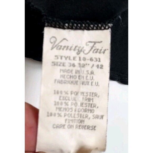 Vintage Ladies Black Vanity Fair Lace Front Night Gown Size 36 32"/42 USA - Picture 4 of 6